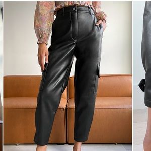 Aritzia Wilfred Free Modern Cargo Leather Pants